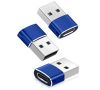 BASESAILOR Adaptateur USB vers USB C 3 Pack,Type C Femelle USB A Mâle Convertisseur Chargeur pour iPhone 17 16 15 14 13 12 Pro Max,iPad Air 4 5 Mini 6 7 Génération,AirPods 3 4,iWatch Apple Watch 9 10