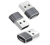 BASESAILOR Adaptateur USB vers USB C 3 Pack,Type C Femelle USB A Mâle Convertisseur Chargeur pour iPhone 16 15 14 13 Pro Max,Apple Watch 8 9,AirPods,iPad 10 Air 4 5 Mini 6 7,Samsung Galaxy S25 A55,17