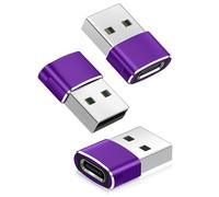 BASESAILOR Adaptateur USB vers USB C 3 Pack,Type C Femelle USBA Mâle Convertisseur Chargeur pour Apple Watch 7 8 9,iPhone 17 16 15 14 13 12 Pro Max,AirPods,iPad 10 Air 4 5 Mini 6,Samsung Galaxy S24