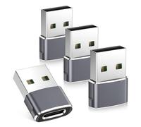 BASESAILOR Adaptateur USB vers USB C 4Pack,Type C Femelle to USB A Mâle Chargeur pour iPhone 17 16 15 14 13 12 Pro Max SE XR,AirPods 3,iPad 10 Air 4 5 Mini 6 7,Samsung Galaxy S24 S23 A73 A55 A54 A53