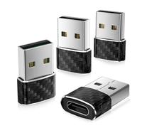 BASESAILOR Adaptateur USB vers USB C CarPlay 4Pack,Chargeur Voiture Type C Femelle vers USBA Mâle pour iPhone 17 17e 16 16e 15 Pro Max Plus Air,Samsung Galaxy S26 S25 A56,Pas pour iPad/Magsafe/HomePod