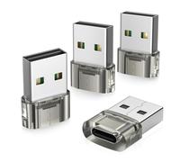 BASESAILOR Adaptateur USB vers USB C CarPlay 4Pack,Chargeur Voiture Type C Femelle vers USBA Mâle pour iPhone 17 16 16e 15 Pro Max Plus Air,Samsung Galaxy S25 S24 A56 A55,Pas pour iPad/Magsafe/HomePod