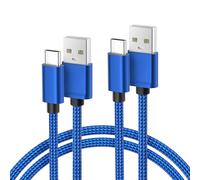 BASESAILOR Câble Chargeur pour iPhone 17 16 15,USB Type C Cordon Charge Nylon 2M 2-Pack pour Samsung Galaxy A02s A03s,A13,A21 A22 A23,A31 A32 A33,A41 A42,A54 A52 A53,A71 A72 A73,S25 S24 S23 S22 Plus