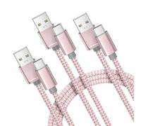 BASESAILOR Câble Chargeur pour iPhone 17 16 Pro Max,USB Type C 1M/2M/3M 3Pack,Cordon Charge Nylon pour Apple 15,iPad 10 11 12.9 Air 5 2024 Mini 6 7 2022 2021,Samsung Galaxy S25 S24,A55 A54 A53,A72 A73