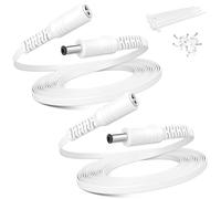 Basesailor Câble d’Extension 12V DC 3M 2Pack,5,5 × 2,1 mm Cordon Plat 5521 | Fil d’Alimentation Femelle vers Mâle pour Caméra de Sécurité CCTV,Caméra Réseau IP,DVR,Routeur,LED et Appareils 5V 9V 12V