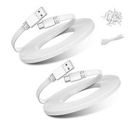 BASESAILOR Câble d'Alimentation Micro USB 12M 2-Pack,Cordon Charge Caméra Sécurité Domicile Plat Chargeur pour Home Security Camera,Wyzecam,Neos Smartcam,Nest Cam 7,Blink XT,Furbo Dog,Arlo Q,Xbox One