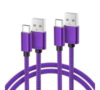 BASESAILOR Chargeur pour Samsung S25,USB Type C Cordon Charge Nylon 2M 2 Pack pour Galaxy A55 A54,A53,A73,A72,A71,Plus S23 S22 S21 Ultra,Tab S9 A9,Z Flip Fold,iPad Pro Air 4 5 Mini 6 7,iPhone 17 16