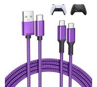 BASESAILOR pour PS5 Pro Contrôleur Câble de chargement 2M 2Pack,Xbox Series X|S Core Cordon de charge USB type C pour Nintendo Switch 2/OLED,Elite Series 2,pour PlayStation 5 Dual/Sense Controller