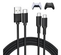 BASESAILOR pour PS5 Pro Contrôleur Câble de chargement 2M 2Pack,Xbox Series X|S Core Cordon de charge USB type C pour Nintendo Switch 2/OLED,Elite Series 2,pour PlayStation 5 Dual/Sense Controller