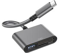Basesailor USB C SD Card Reader for iPhone 16 15.4-in-1 Memory Card Adapter Type C Micro SD TF with USB 3.0 and Charging Port for Samsung S24 A55, MacBook Pro, iPad Air 4 5 Mini 6 7, Laptop