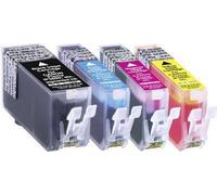 Basetech Encre remplace Canon PGI-520, CLI-521 Compatible Pack combiné noir, cyan, magenta, jaune BTC72 1508,0005-126