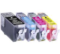 Basetech Encre remplace Canon PGI-520PGBK, CLI-521C, CLI-521M, CLI-521Y compatible pack bundle noir, cyan, magenta, jaune BTC72