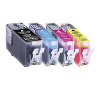 Basetech Encre remplace Canon PGI-520PGBK, CLI-521C, CLI-521M, CLI-521Y compatible pack bundle noir,