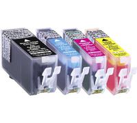 Basetech Encre remplace Canon PGI-520PGBK, CLI-521C, CLI-521M, CLI-521Y compatible pack bundle noir, cyan, magenta, jaune BTC72 1508,0005-126