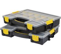 Basetech Mallette de rangement (L x l x H) 370 x 286 x 140 mm Nombre de compartiments: 15 séparations variables Contenu 1 pc(s)