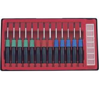 Basetech pour lélectronique et la mécanique de précision Jeu de tournevis 14 pièces vis à fente, cruciforme Phillips, 6 pans intérieurs (TX)