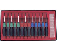 Basetech pour l'électronique et la mécanique de précision Jeu de tournevis 14 pièces vis à fente, cruciforme Phillips, 6 pan