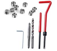 Basetousual 30 pièces Filetage Métrique Réparation Insert Kit, Kit de Réparation de Filetage en Acier Rapide M6, Ensemble D'outils à Main Compatibles, pour la Réparation Automatique