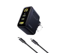 Baseus 100W PicoGo Chargeur USB C avec Écran Intelligent, Commande Tactile, Charge Rapide 3-en-1, Adaptateur Secteur GaN Avancé, pour MacBook, iPhone 17/16/15/14, Pixel Plus