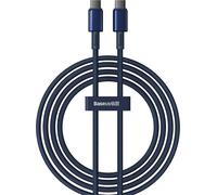 Baseus 100W USB-C vers USB-C Câble de charge Tungsten Gold 2m bleu foncé