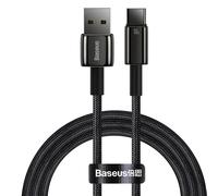 Baseus 100w Usb Type C Câble Pour Samsung Pro Fil De Charge Rapide Usb-C Chargeur Cordon De Données Pour Huawei P30 Realme Oneplus Poco F3.Black.1m