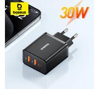 Baseus 30W chargeur USB QC PD3.0 Type C PD charge rapide chargeur de téléphone rapide pour iPhone 17 16 15 14 13 12 Pro Max Xiaomi Samsung