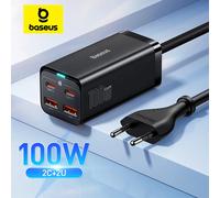 Baseus 65W/100W GaN chargeur ordinateur de bureau chargeur rapide 4 en 1 adaptateur pour iPhone 15 14 13 Pro Max chargeur de téléphone Xiaomi Samsung
