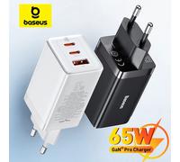 Baseus 65W GaN chargeur Charge rapide Type C PD QC chargeur USB chargeur rapide Portable pour ordinateur Portable iPhone 17 16 15 14 13 Pro