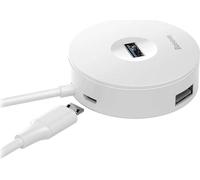 Baseus Adaptateur hub 4-en-1 de USB à USB 3.0+3xUSB 2.0, 15cm - Blanc