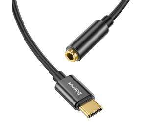 Baseus Adaptateur L54 Type-C Mâle vers Jack 3.5mm Femelle (CATL54-01) Noir