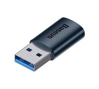 Baseus Adaptateur USB-A Mâle vers USB-C Femelle Bleu - USB 2.0/3.2 Gen 1 (3.1 Gen 1) - 10 Gbit/s - Aluminium - 14x22x8mm - ZJJQ000103