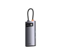 Baseus Adaptateur USB-C 3.2 Gen 1 Aluminium Gris - 3x USB-A 3.2 Gen 1, 1x USB-C 3.2 Gen 1, Ethernet RJ45 100 Mbit/s, 5V/0.9A