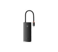 baseus adapter hub type-c sur 2xusb3.0 + type-c + hdmi 4k + sd + microsd (wkqx050001) noir