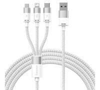 Baseus Baseus StarSpeed Series câble de charge rapide 3-en-1 USB-A vers USB-C / Lightning / Micro-USB 1,2 mètres Blanc