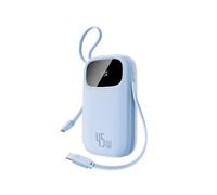 Baseus Batterie Externe 20 000 mAh 45 W avec câble USB-C intégré, QPow3 Power Bank PD3.0 QC4.0, 3 USB-C, 1 USB-A, Chargeur Portable pour iPhone 17/16/15 Pro Max, iPad, Galaxy, Bleu