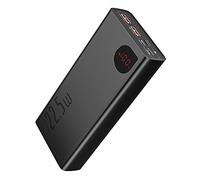 Baseus Batterie Externe 20000mAh, Power Bank 22,5W USB C Chargeur Portable Grande Capacité Rapide avec 3 Ports USB Sortie & Ecran LCD pour iPhone 12 11 XS Pro Max Mini Samsung Huawei et Autres- Noir