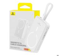 Baseus - Batterie externe Magnétique Mini (P10022109223-00) - MagSafe, USB-C, 10000mAh, 20W - Blanc