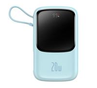 Baseus Batterie externe Q Pow Digital Display Quick Charge 10000 mAh, câble Lightning 20 W, bleu