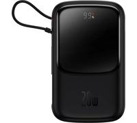 Baseus Batterie externe Q Pow Digital Display Quick Charge 10000 mAh, câble Lightning 20 W, noir