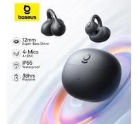Baseus BC1 oreille pince écouteurs oreille ouverte sans fil écouteurs Bluetooth 6.0 pince sur sport casque 4 micros Super basse IP55 écouteurs Black