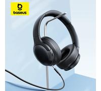 Baseus BH1 Lite casque sans fil Bluetooth 6.0 ENC casque d'appel clair Super basse frappé écouteurs 80H de lecture sur l'oreille casque White add pouch