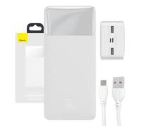 Baseus Bipow Powerbank avec écran 30000mAh 15W blanc (Overseas Edition) + câble USB-A - Micro USB 0,25m blanc (PPBD050202)