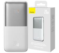 Baseus Bipow Pro Power Bank 10000mAh 20W blanc avec USB type A - USB type C 3A câble de 0,3m (PPBD040202)