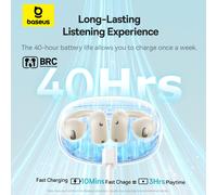 Baseus Bowie Series MC1 OL Ecouteurs sans fil Bluetooth ouverts - Blanc étoilé