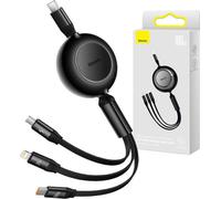 Baseus Bright Mirror 4, Câble USB-C 3 en 1 pour Micro-USB/USB-C/Lightning 100 W/3,5 A 1,1 m (Noir)