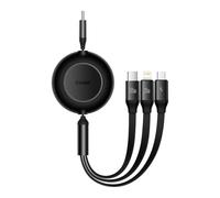 Baseus – Câble 3-en-1 USB-C Bright Mirror 4 – 100W 3,5A 1,1 m – Noir