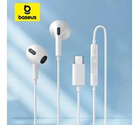 Baseus C17 écouteurs intra-auriculaires filaires pour Xiaomi Samsung NOTE 10 NOTE 20 S21 S20 casque de téléphone portable avec micro casques filaires BLANC