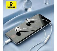 Baseus C17 type-c écouteurs dans l'oreille casque filaire avec micro pour téléphone intelligent pour Xiaomi Samsung S21 S20 casque de téléphone portable BLANC
