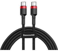 Baseus Câble Cafule Câble en nylon résistant USB-C PD / USB-C PD2.0 60W 20V 3A QC3.0 1M Noir-Rouge (CATKLF-G91)