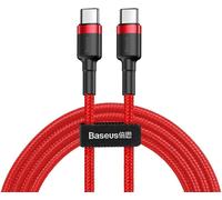 Baseus Câble Cafule Câble en nylon résistant USB-C PD / USB-C PD2.0 60W 20V 3A QC3.0 1M Rouge (CATKLF-G09)